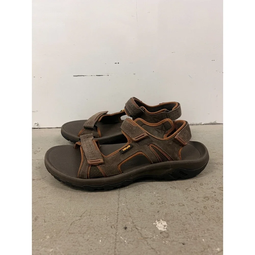 Teva Katavi 2 1019192-BLKO Sandals Mens 12 Black Olive Suede Open Toe Outdoor